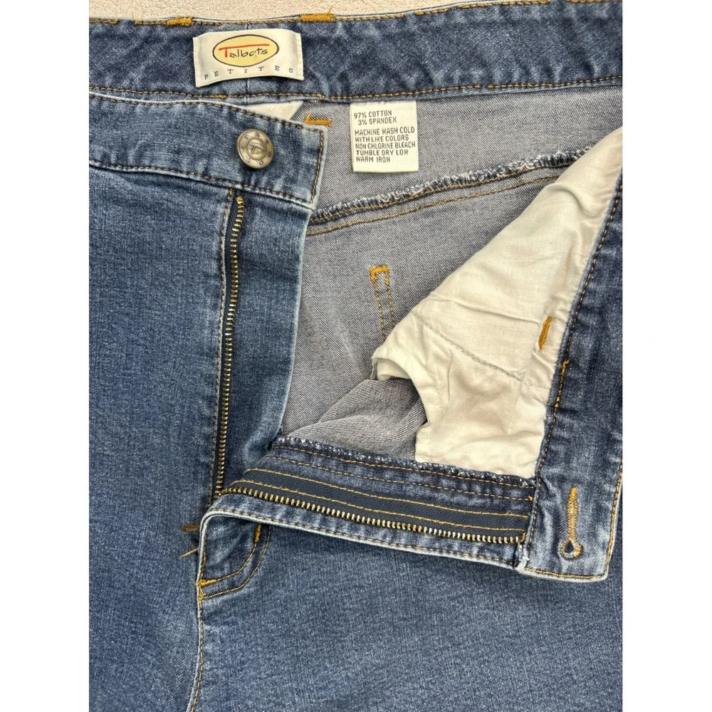 Talbots Jeans Womens 16P Blue Petites Stretch Tapered Leg High Rise Mom Classic